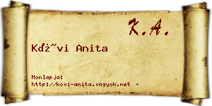 Kövi Anita névjegykártya
