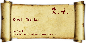 Kövi Anita névjegykártya